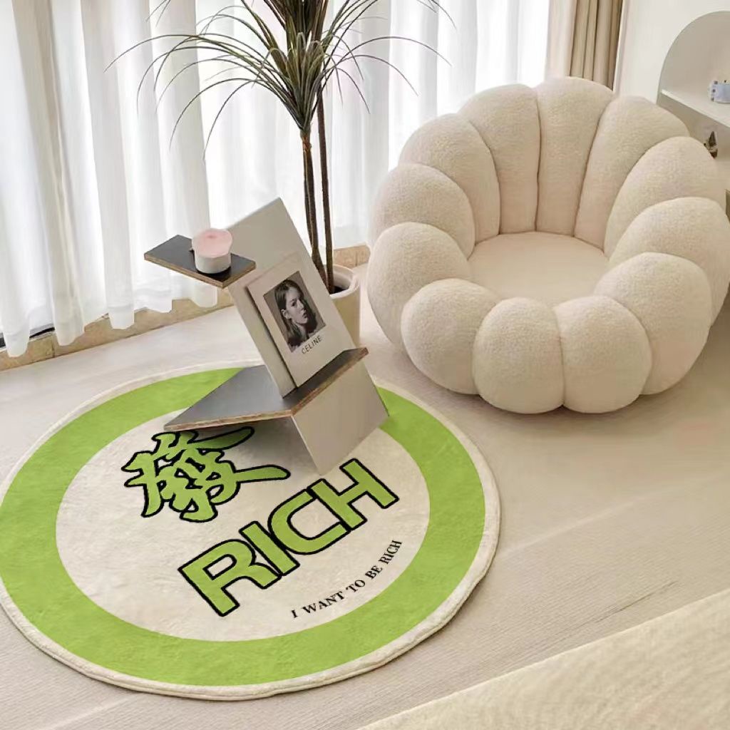 Thảm Lót Sàn Hình Tròn In Họa Tiết Hoạt Hình Trang Trí Phòng Khách / Phòng Ngủ