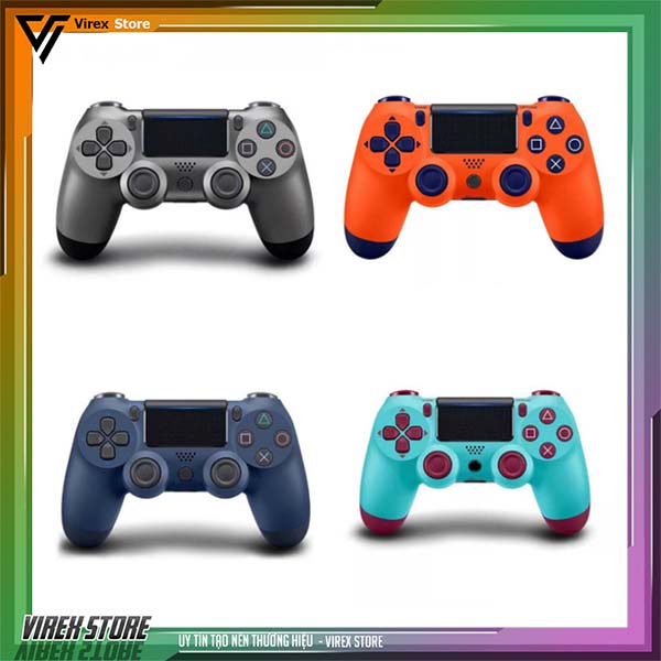 Tay cầm Bluetooth PS4 không dây - Tặng kèm dây sạc 1m - Tay cầm chơi game PC, Laptop, PS4, Full skill FO4 PES