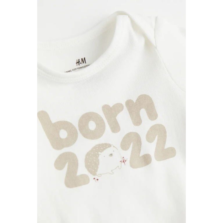 Set quần áo sơ sinh 3 chi tiết BORN 2022 cừu nhím HM H&M_hàng chính hãng authentic