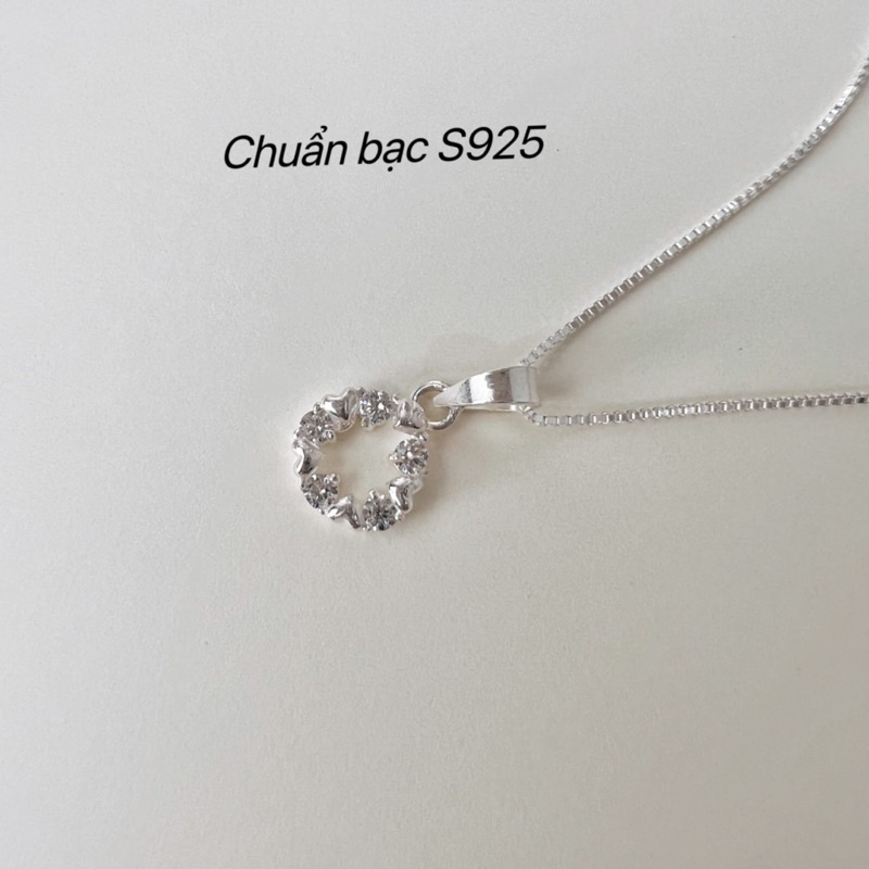 Mặt dây chuyền bạc cầu vòng tình yêu , dây vòng cổ bạc tình yêu, mặt bạc chính hãng-T&TJewelry