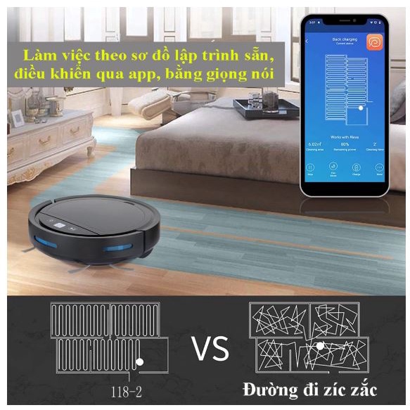 [HOT] Robot Hút Bụi Lau Nhà HC002 Tự Sạc Pin-Hút Siêu Khỏe- Điều khiển APP, cảm biến Chống rơi, Giá tốt-BH 1 ĐỔI 1. | BigBuy360 - bigbuy360.vn