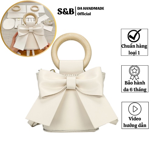Túi tự đan diy T002 da pu - Túi handmade thời trang nữ có dây đeo chéo [kèm video]