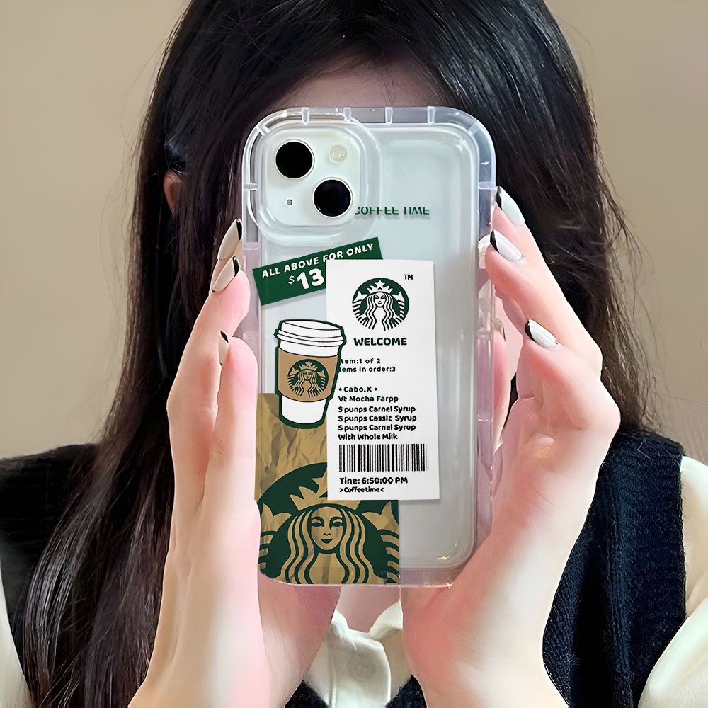 Ốp Điện Thoại Trong Suốt Hình Ly Cà Phê Cho iphone 14promax 11 13 12 7Plus X XS Max