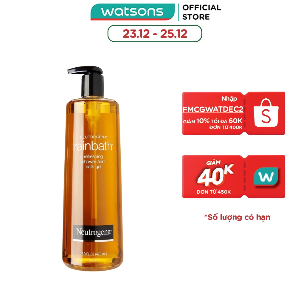 Sữa Tắm Neutrogena Rainbath Refreshing Shower & Bath Gel Tươi Mát Và Mịn Màng 473ml