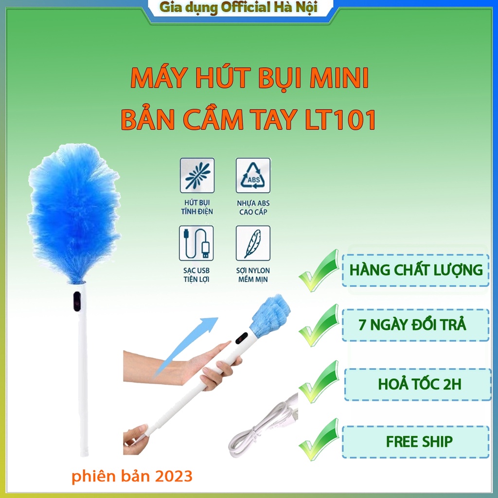 Chổi Quét Bụi, Quét Trần Tích Điện Tự Động đa năng pin 800mp nhựa ABS cao cấp bảo hành 1 đổi 1