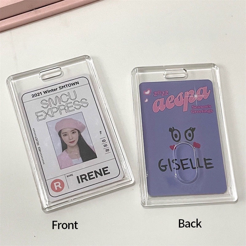 Móc Khóa Đựng Thẻ/Ảnh Thần Tượng Bằng Acrylic Có Mặt Dây Treo