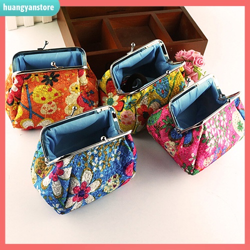 HY/ Ví đựng tiền cầm tay thêu hoa xinh xắn cho nữ