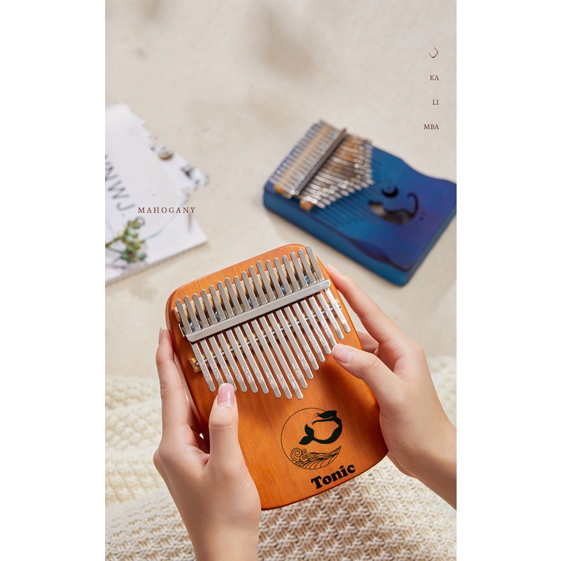 Đàn kalimba 17 phím gỗ xoan đào siêu bền âm vang hay- Tặng 6 loại phụ kiện