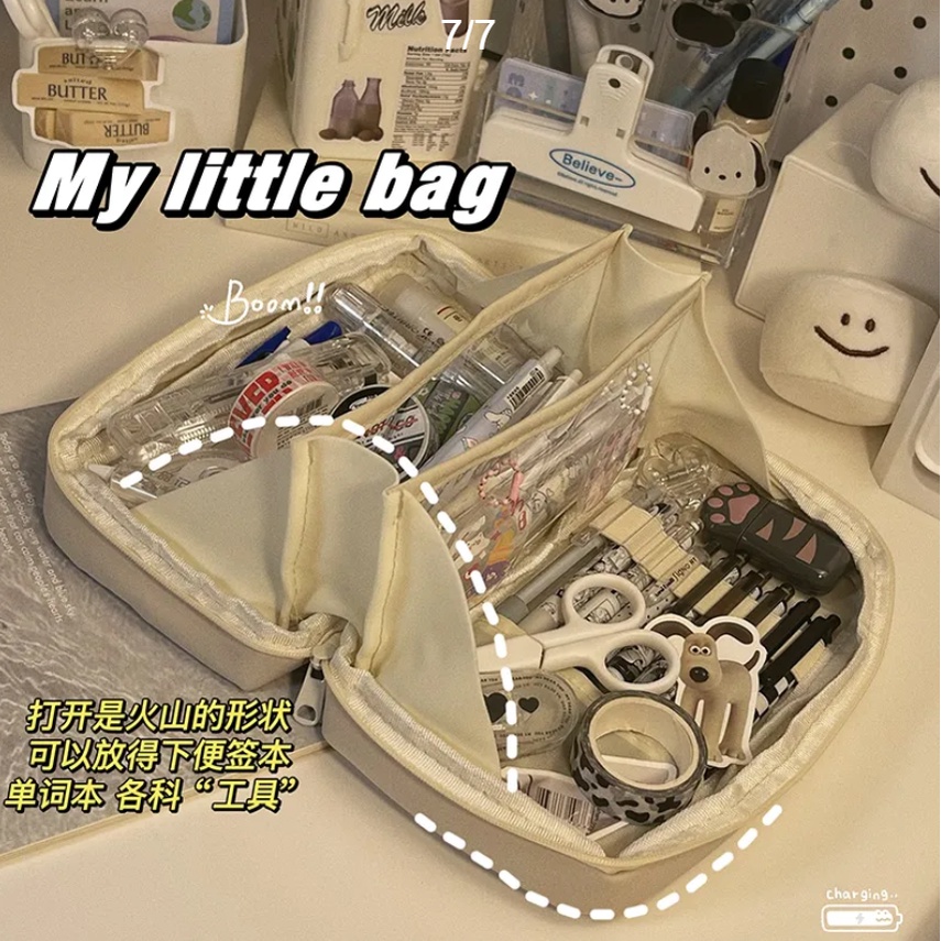 Túi Đựng Bút Trong Suốt Đa Năng Sức Chứa Lớn Phong Cách Nhật Bản