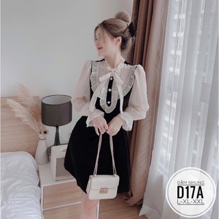 BIGSIZE Đầm nhung tay phối D17A
