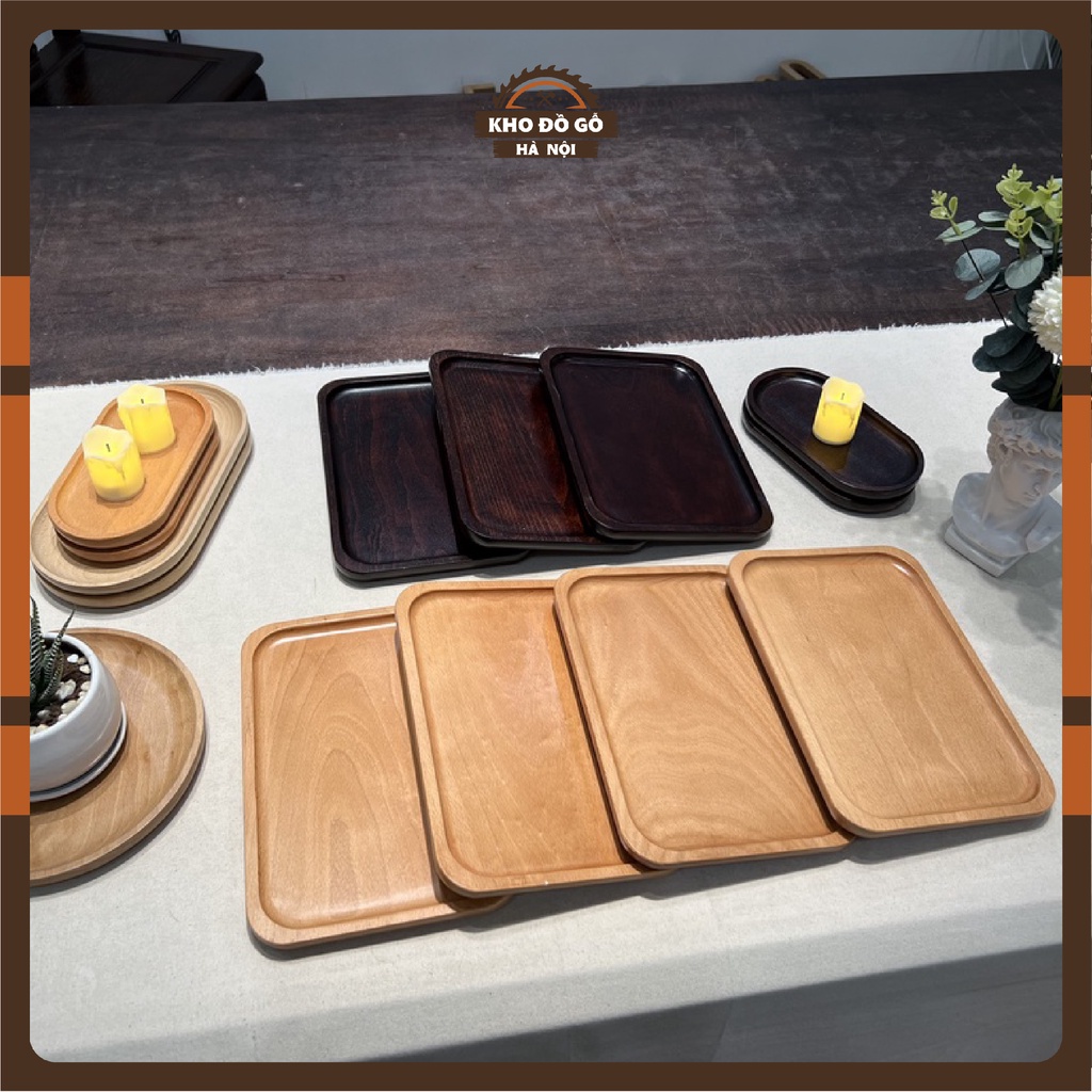 Khay Gỗ Đựng Đồ Ăn, Decor Hình Chữ Nhật Chất Liệu Gỗ Beech Siêu Xinh Nhập Khẩu Pháp - Kho đồ gỗ Hà Nội