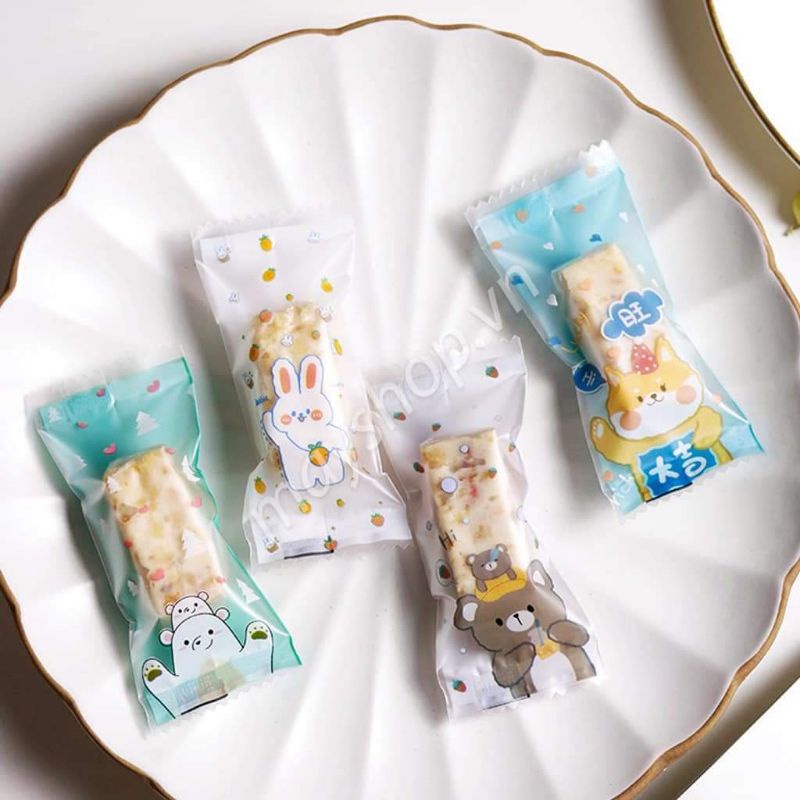 Túi Đựng Kẹo Nougat , Kẹo Bông Tuyết Dập Nhiệt