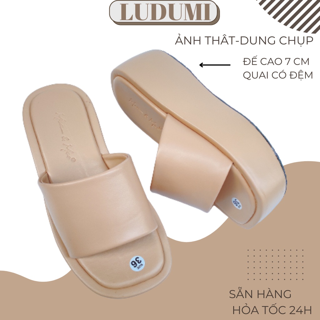 DÉP XUỒNG QUAI NGANG ĐẾ CAO 7 PHÂN -DÉP THỜI TRANG NỮ LUDUMI