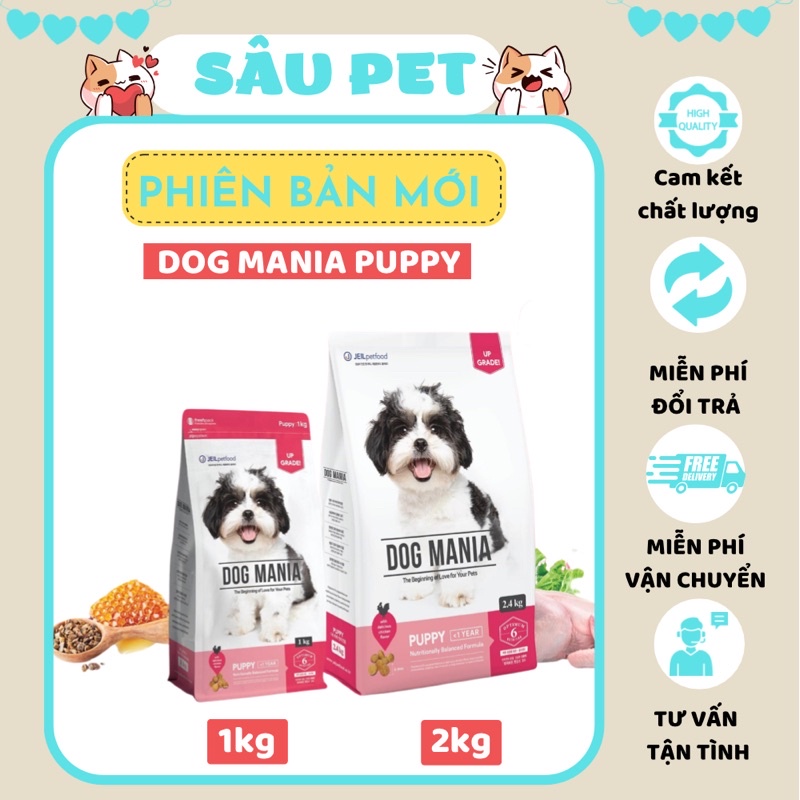 THỨC ĂN HẠT CHO CHÓ NHỎ DOG MANIA PUPPY túi 2,4kg