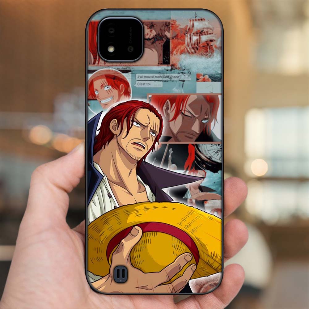 Ốp lưng Realme C11 2021, C20 viền đen in hình Shanks One Piece Đảo Hải Tặc