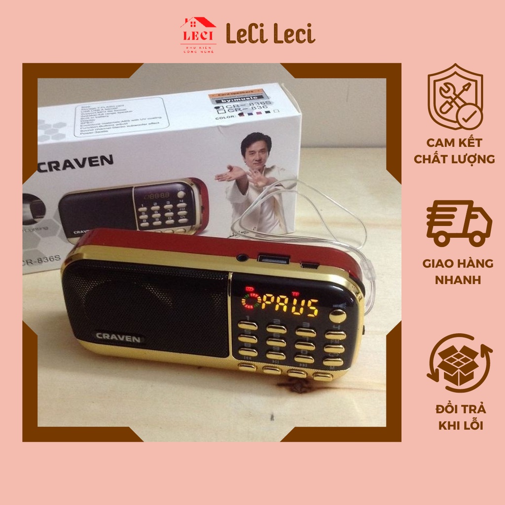 Máy nghe pháp thoại, Mp3, máy nghe kinh, Loa Đài Craven CR 836/836S/853 , đài FM, đèn pin siêu trâu - đổi mới 7 ngày