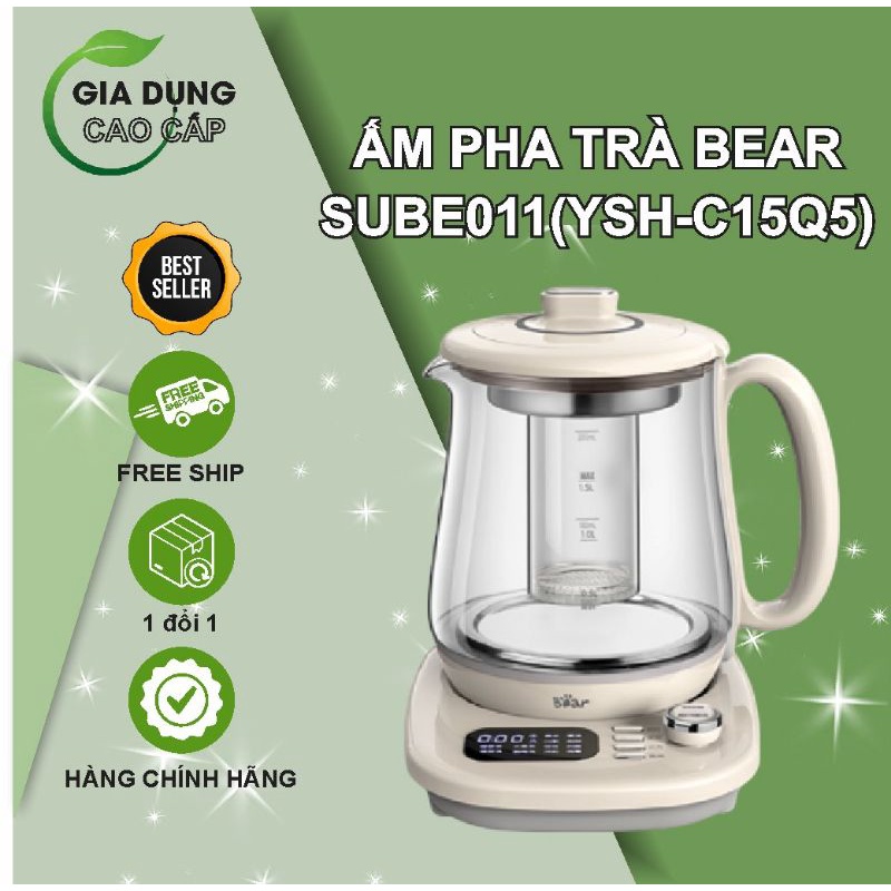 Máy Pha Trà Mini, Chưng Yến, Đun Nước_Giữ Ấm Bear SUBE011(YSH-C15Q5) Dung Tích 1.5L- Bảo Hành 18 Tháng