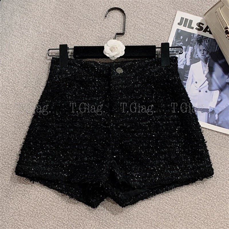 Quần Sóc Dạ Tweed Ánh Nhũ Hàng QC