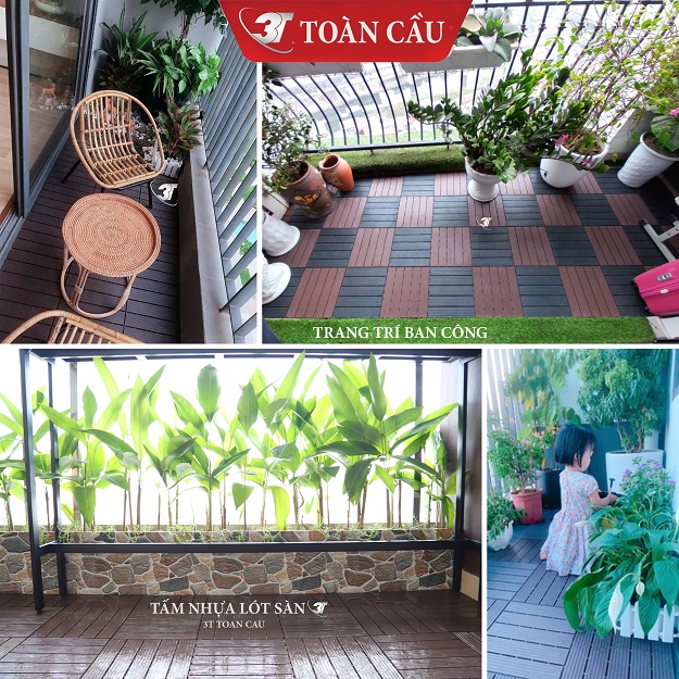 Combo11 Vỉ Nhựa Lót Sàn 5 Nan. Tấm Lót Sàn Ban Công, Nhà Tắm, Bể Bơi - Chống nóng sân thượng - Trang trí sân vườn