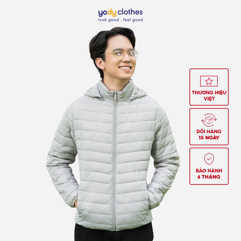Áo phao nam YODY có mũ 3S PLUS Siêu nhẹ Siêu ấm Siêu gọn Trượt nước PHM5017