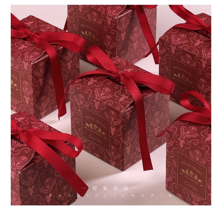 Hộp quà tặng Cảm ơn, hộp quà cưới mini tông màu sang trọng