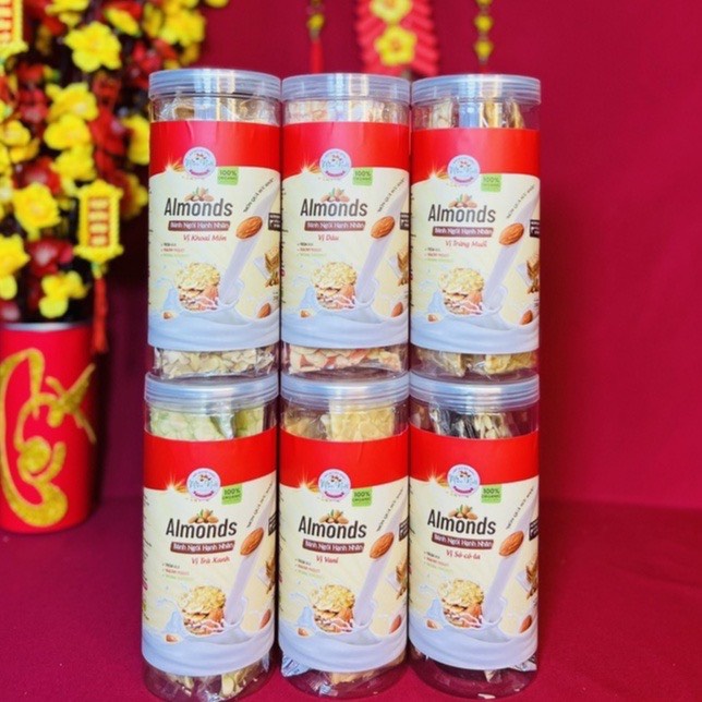 Bánh ngói hạnh nhân MIXU NUTS 250gr siêu hạt thượng hạng thơm ngon hỗ trợ giảm cân ăn kiêng khoa học hiệu quả A4
