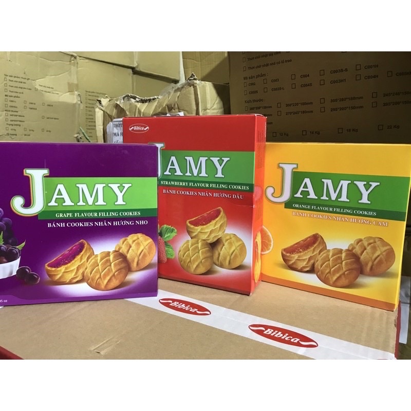 Bánh Quy Jamy Nhân Mứt Cam/Dâu/Nho Hộp 200g