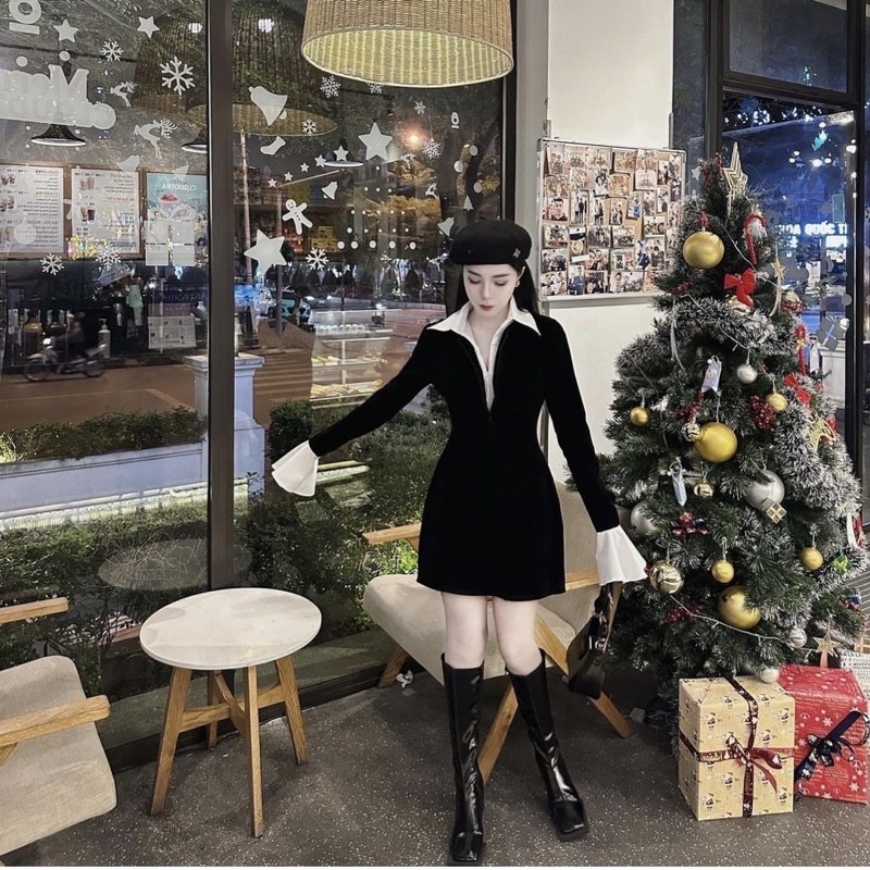 Váy Nhung Mix Somi Baube