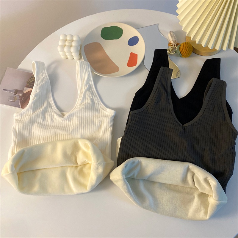 NRVP Áo Tank Top Đơn Co Giãn Phong Cách Hàn Quốc Với Đệm Lót