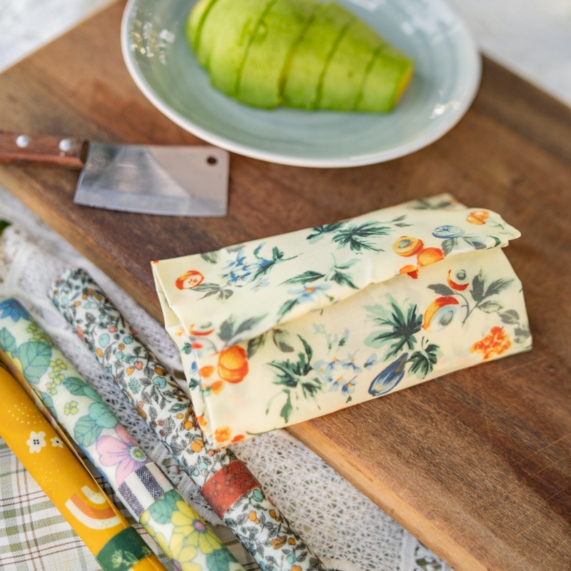 Vải Sáp Ong Họa Tiết Hình Học Tròn - Thay Thế Màng Bọc Nilon Bảo Vệ Môi Trường