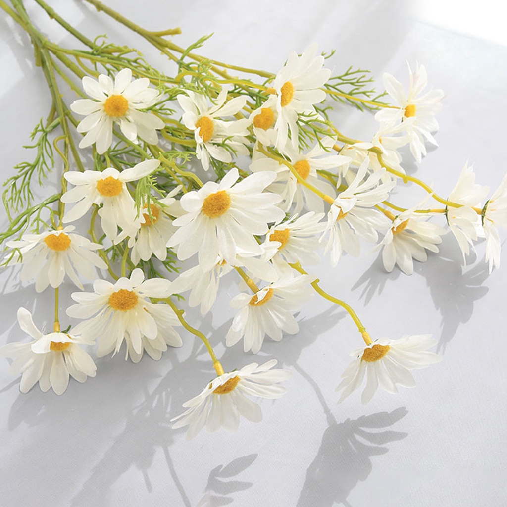 Bó Hoa Cúc Giả 5 Bông Bằng Lụa Chống Tia UV Nhiều Màu Trang Trí Nhà Cửa