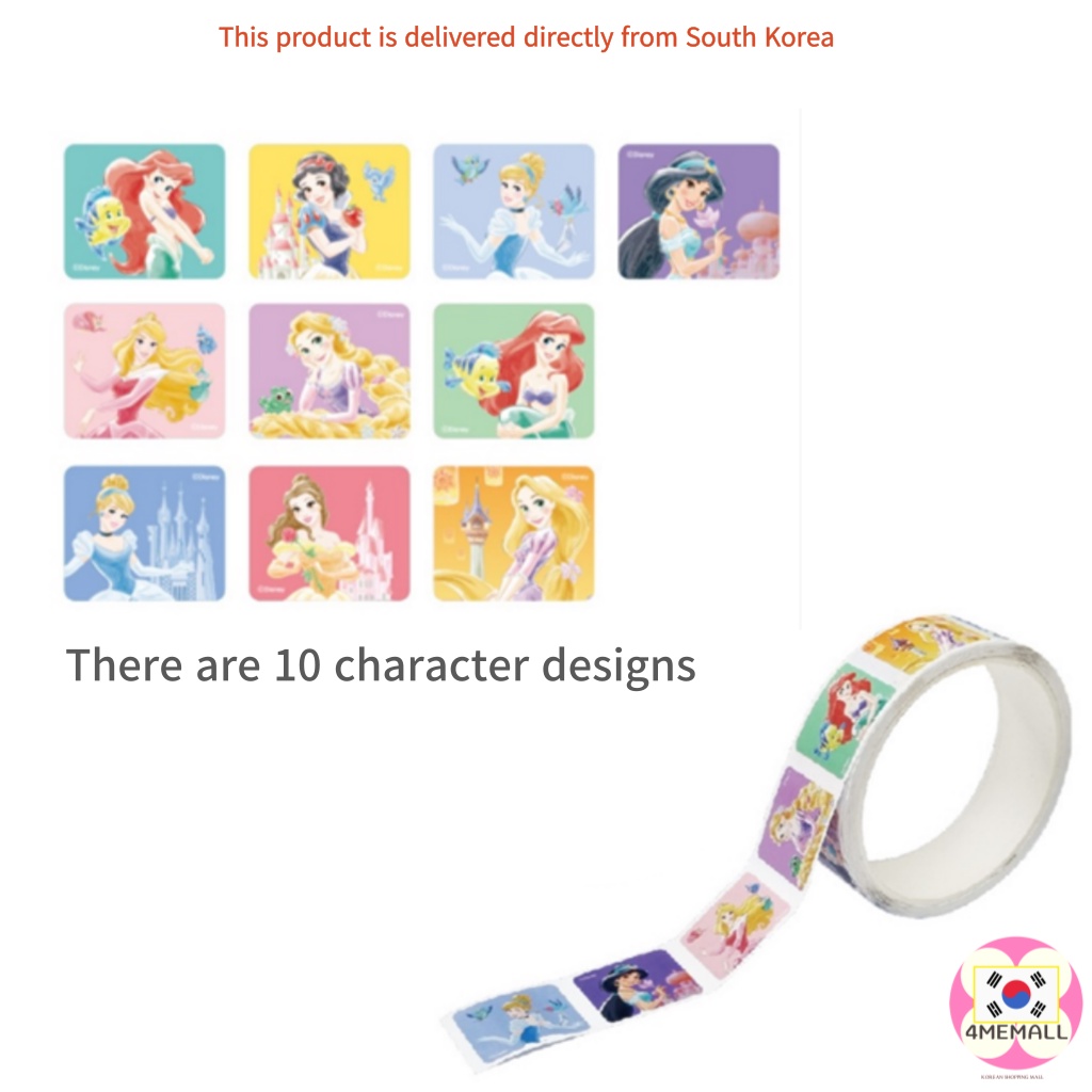 DAISO Cuộn 250 Miếng Dán Trang Trí Thiệp Hoạt Hình Disney Pixar Princess