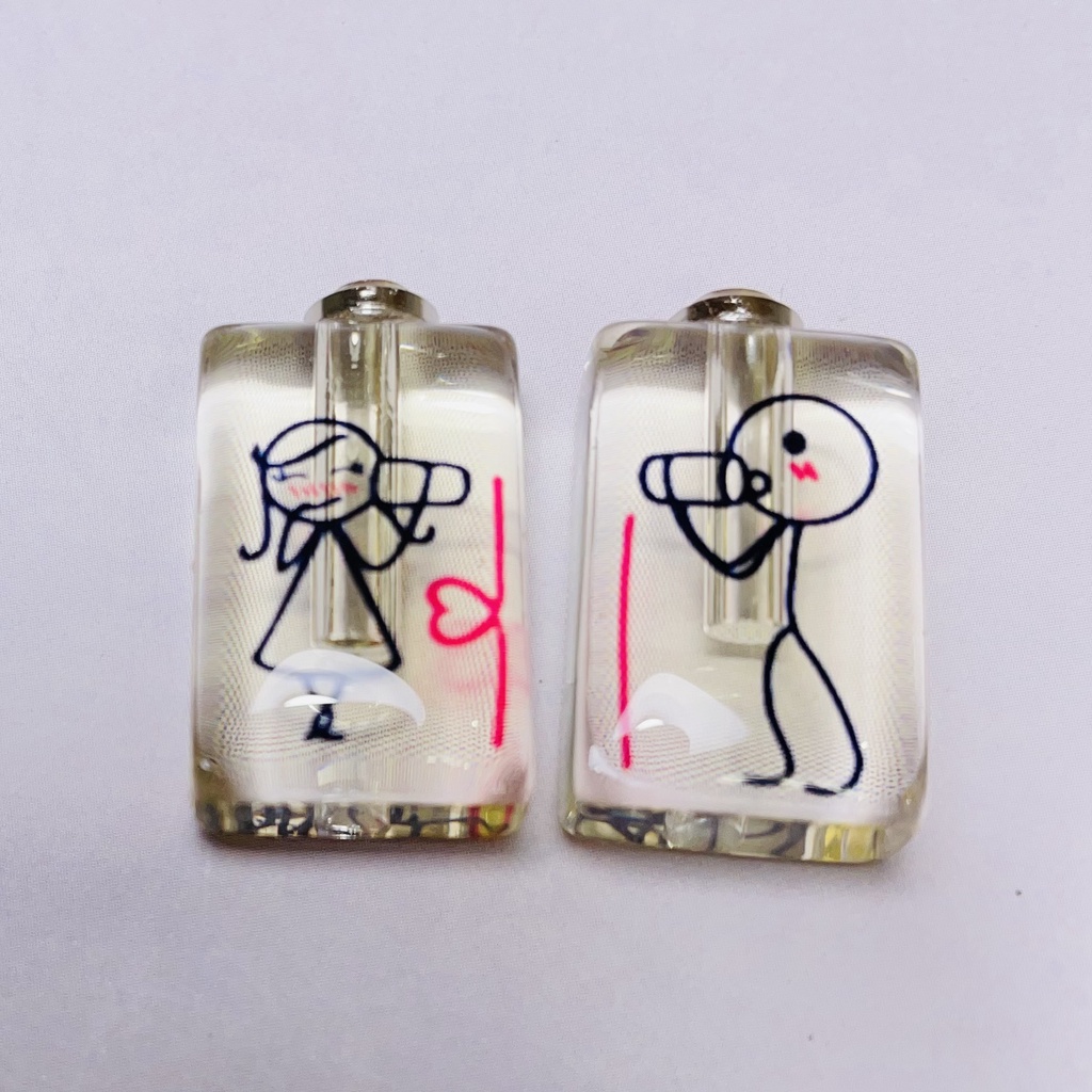 Móc khoá khắc tên hạt gạo, móc khóa cặp dễ thương