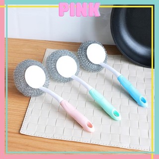 Cọ xoong nồi miếng rửa chén dĩa có tay cầm pinkwish