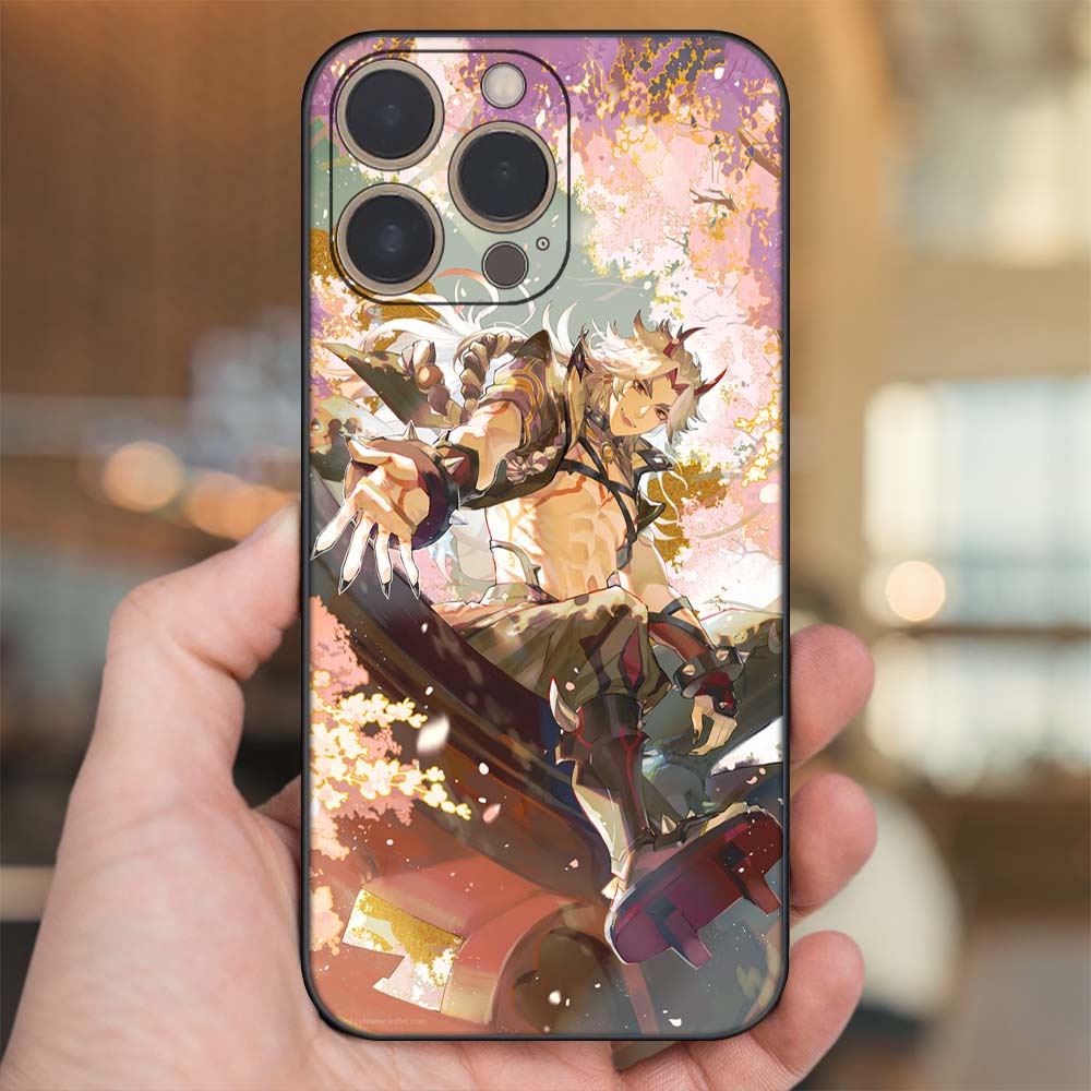 Ốp lưng iPhone 14 Pro dẻo đen cạnh vuông in hình Arataki Itto Genshin Impact