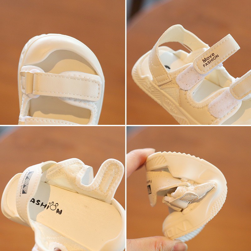 Sandal tập đi cho bé trai bé gái thiết kế mũi cao chống vấp da mềm êm chân cho bé - KD08