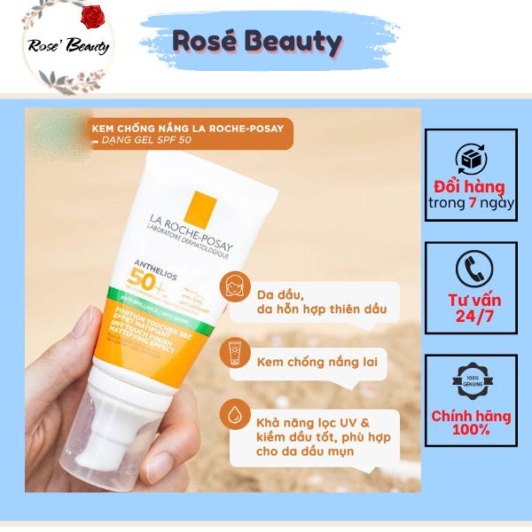 Kem chống nắng La Roche-Posay chính hãng SPF 50+++ 50ml,kem chống nắng cho da dầu,da khô