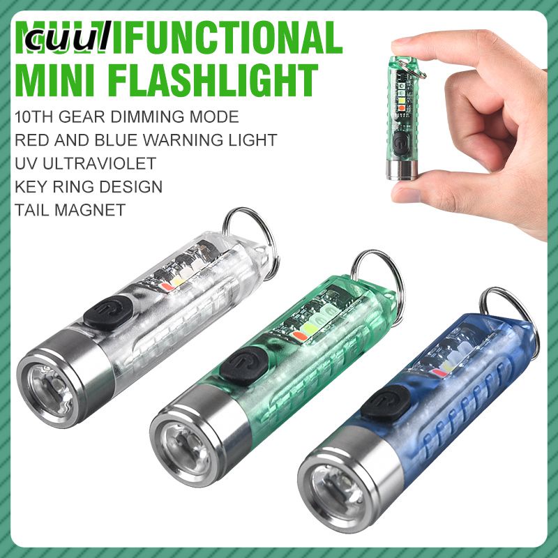 Hàng Có Sẵn Đèn Pin Móc Khóa Mini Đèn Led Sạc Usb C Có Nam Châm Cắm Trại Đèn Uv Đèn Chiếu Sáng Di Động Đa Năng Thanh Toán Khi Nhận Hàng