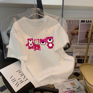 Áo thun FASHMILY 100% cotton tay ngắn cổ tròn dáng rộng phong cách thời trang Hàn Quốc hàng mới 2023