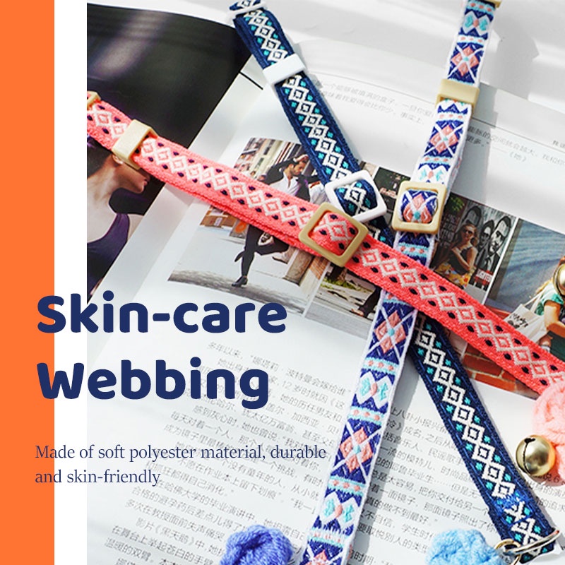 HamshMoc Vòng Cổ Nhẹ Mềm Mại Thoải Mái Bền Bỉ Có Chuông Và Nơ Dễ Thương Có Thể Điều Chỉnh Cho Thú Cưng / Mèo / Thỏ