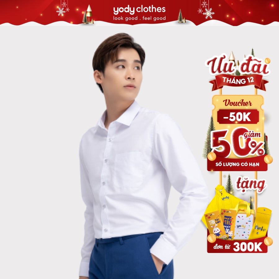 Áo sơ mi nam YODY chất lụa nến cao cấp chống nhăn nhàu thoáng mát SPM5005