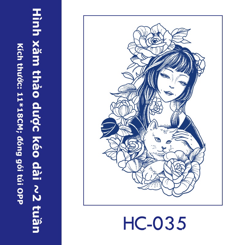 Miếng dán hình xăm thảo dược HC-035 11x18CM cực đẹp