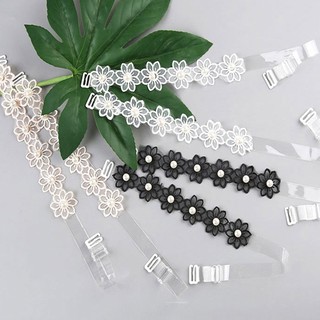 Women's underwear accessories with beads pearl mesh replaceable flower shoulder straps