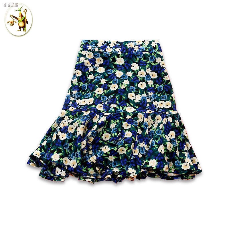 Chân Váy Đuôi Cá Chữ A Lưng Cao Họa Tiết Hoa Cúc Xinh Xắn Thời Trang Cho Nữ