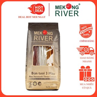 Bún Tươi Ba Màu Mekong River Gói 300G Chính Hãng -  Màu Tự Nhiên Từ Gạo, Củ Rền, Củ Nghệ