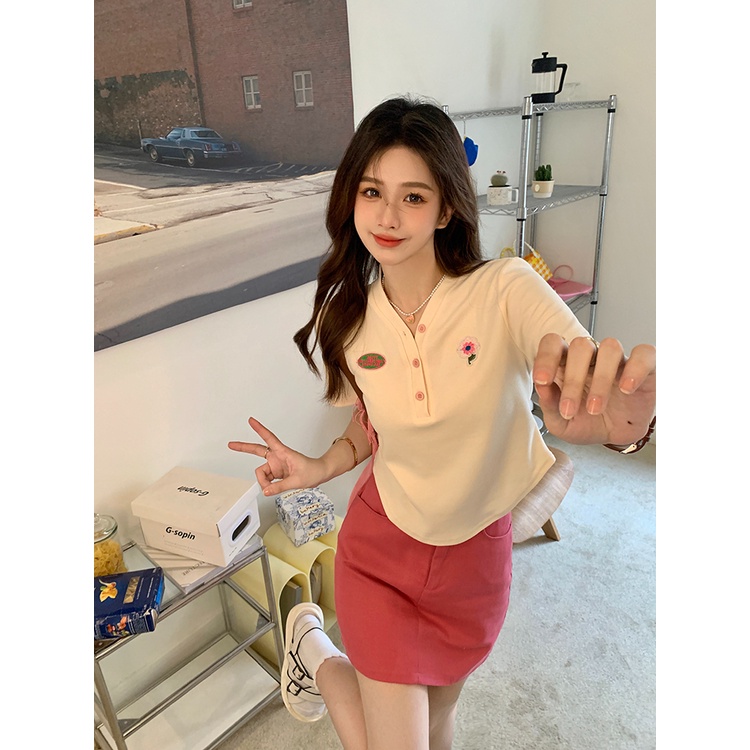 ZHELIHANGFEI Áo Thun Polo Ngắn Tay Dáng Rộng Thời Trang Thể Thao Giản Dị