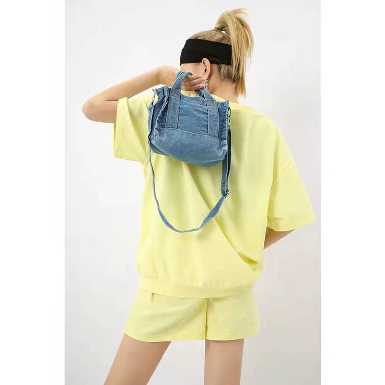 Túi xách nữ JASMIN NOIR Denim Túi đeo chéo đơn giản nắp