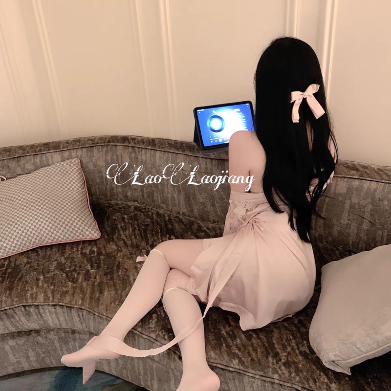 SĂN GIÁ SỈ - Set váy hai dây kèm choàng lụa bo eo hàng Quảng Châu cao cấp