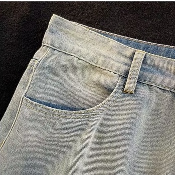 Quần Jeans Dài Ống Rộng Thêu Chữ 1977 Phong Cách Đường Phố Mỹ Size S-3XL Thời Trang Thu Đông Cho Nam