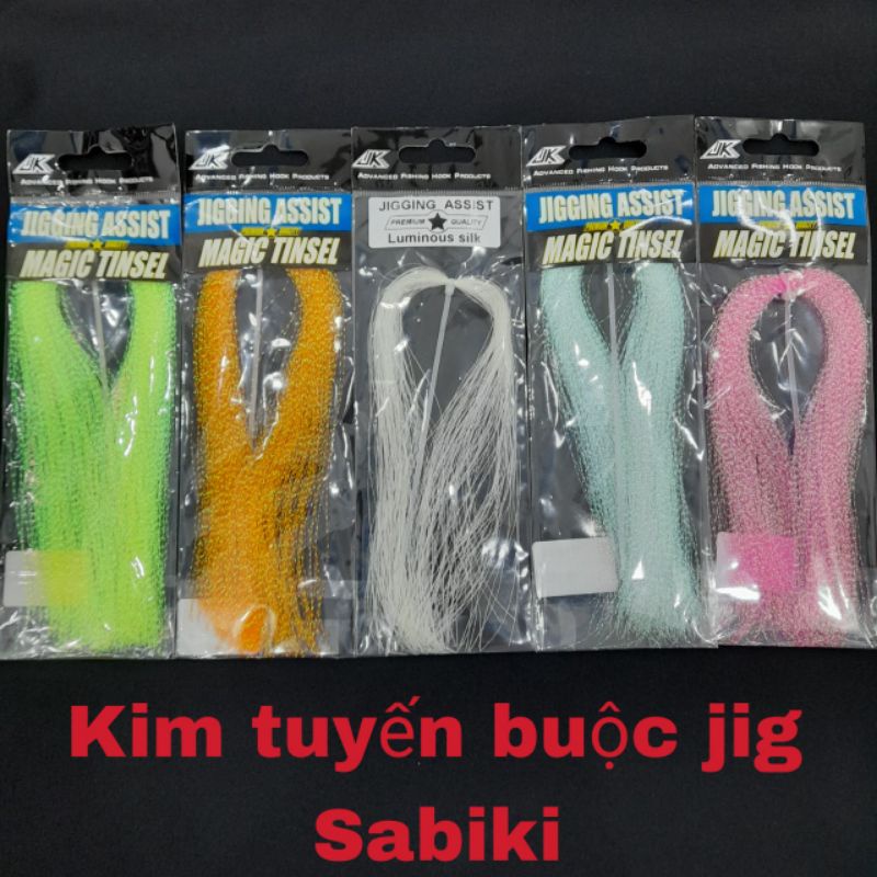 Dây kim tuyến buộc lưỡi jig,mồi lông